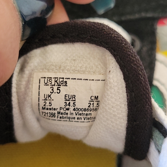 Vans Multi Color Checker Sneakers Sz 3.5 - Picture 6 of 6